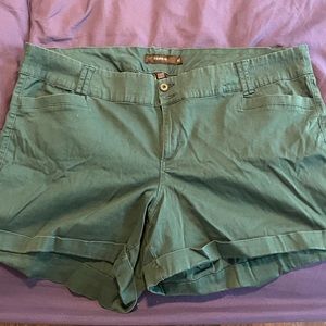 Teal shorts, from Torrid,